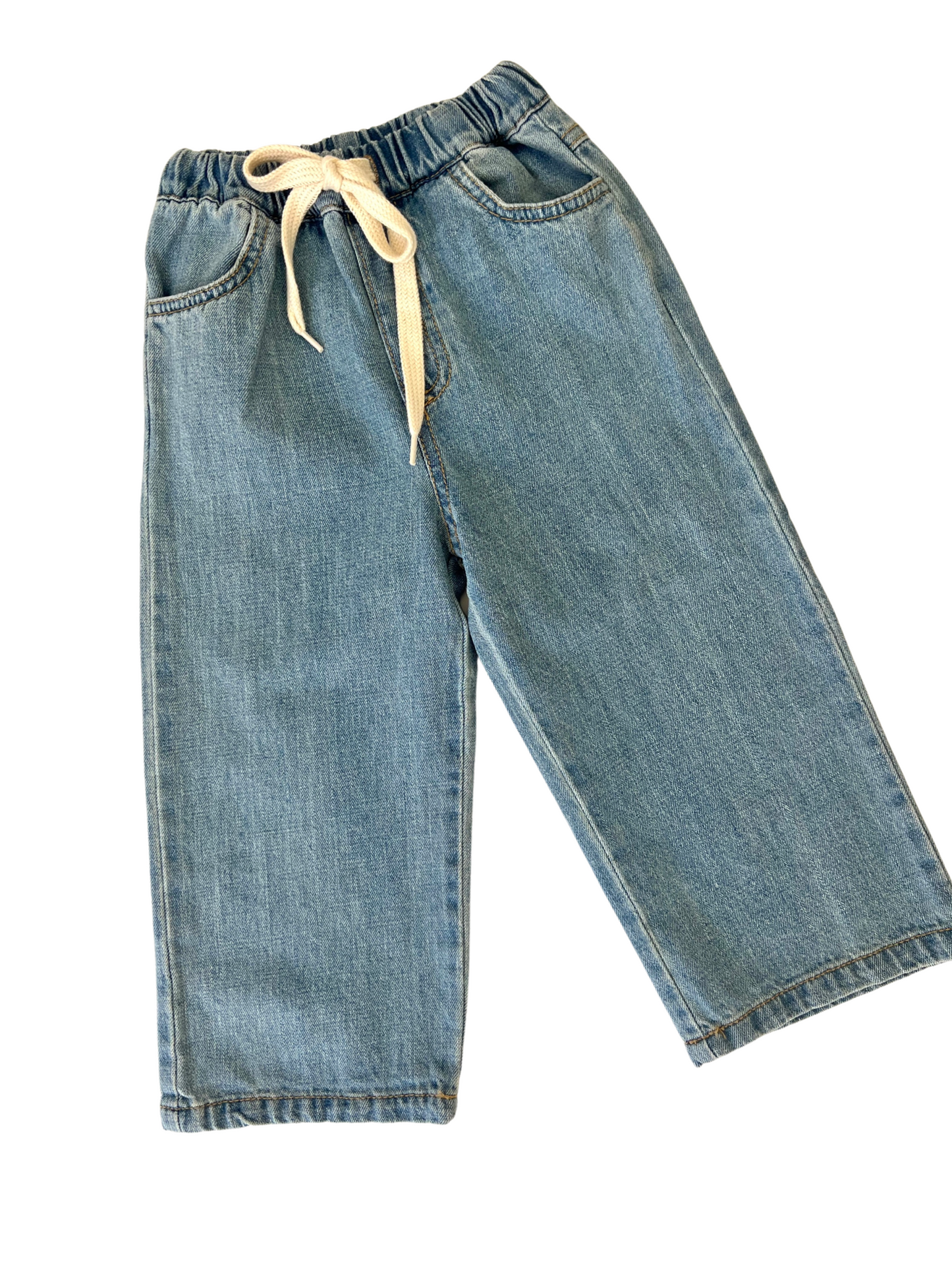 Drawstring Blue Jeans